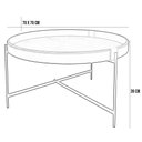 Ver imagem 5 de Mesa de Centro Decorativo Sala de Estar Industrial Sintético Preto P06 Aura - Lyam Lyam Decor