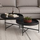 Ver imagem 2 de Mesa de Centro Decorativo Sala de Estar Industrial Sintético Preto P06 Aura - Lyam Lyam Decor