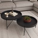 Ver imagem 6 de Mesa de Centro Decorativo Sala de Estar Industrial Sintético Preto P06 Aura - Lyam Lyam Decor