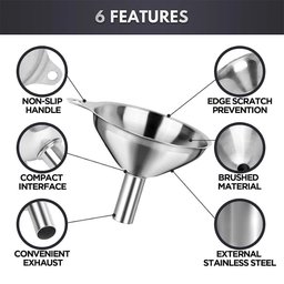 Conjunto de Funis de Cozinha em Aço Inoxidável 5 Peças - 5