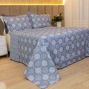 Ver imagem 1 de Kit Colcha Casal Bouti Cobre Leito Estampado 3 Peças Cor:Bubble
