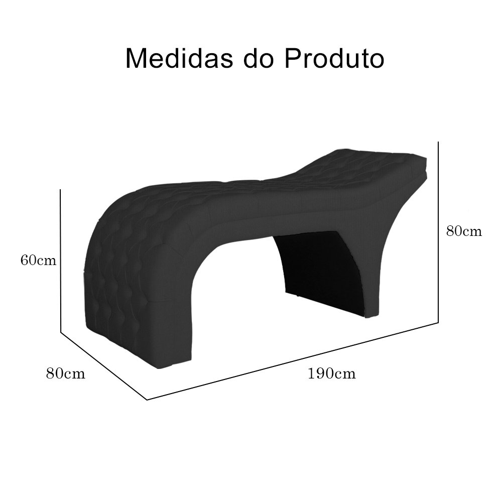 Maca Estofada Capitonê Requinte Suede Preto - 4