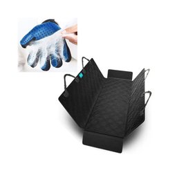 Kit Capa Pet Protetor Banco Traseiro Preto e Luva Tira Pelo Cão Duke e Dixie - 1