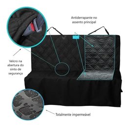 Kit Capa Pet Protetor Banco Traseiro Preto e Luva Tira Pelo Cão Duke e Dixie - 5