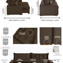 Ver imagem 3 de Sofá Modular Ceará 5 Lugares 250cm Retrátil e Reclinável Yescasa Marrom