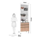 Ver imagem 2 de Paneleiro Torre 70cm 2 Portas com Vidro Reflecta Bronze 2 Gavetas 1 Gavetão Pérola Luciane Móveis