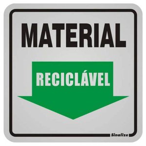 Placa de Alumínio Auto-adesiva 12x12cm Material Reciclável - 900 Aw - Sinalize Placa Alum.12x12 - Ma