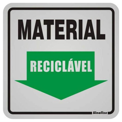 Placa de Alumínio Auto-adesiva 12x12cm Material Reciclável - 900 Aw - Sinalize Placa Alum.12x12 - Ma