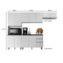 Ver imagem 3 de Cozinha Evidence 4 Peças com Balcão 120cm com Tampo e Paneleiro Duplo Poliman Móveis