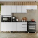 Ver imagem 1 de Cozinha Evidence 4 Peças com Balcão 120cm com Tampo e Paneleiro Duplo Poliman Móveis