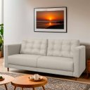 Ver imagem 1 de Sofá Living Viena 2 Lugares 140cm para Sala Recepção Consultório Linho - Sofa Store:linho Bege Claro