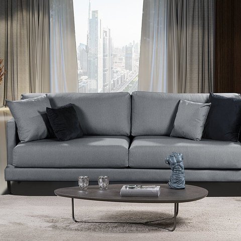 Sofá São Luiz Living 4 Lugares 220cm Linho Yescasa Cinza