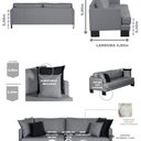 Ver imagem 3 de Sofá São Luiz Living 4 Lugares 220cm Linho Yescasa Cinza