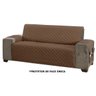 Capa Protetor de Sofá 3 Lugares Classic Face Única Assento 1,50m Decorativo:Marrom - 4