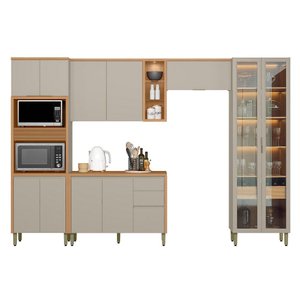 Cozinha 5 Peças com Torre Quente e Cristaleira Allure Linea Brasil