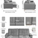 Ver imagem 3 de Sofá Curitiba Modular 3 Lugares 230cm Retrátil Reclinável Yescasa Cinza