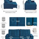 Ver imagem 3 de Sofá Curitiba Modular 3 Lugares 230cm Retrátil Reclinável Yescasa Azul