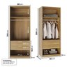 Guarda-roupa Modular 80cm com Portas e Gaveteiro Jade CabeCasa MadeiraOriginals - 8