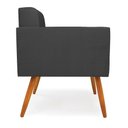 Ver imagem 3 de Kit 2 Poltronas Elisa Corino Preto Pés Palito Castanho - D'Rossi