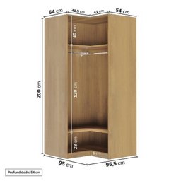Guarda-roupa Modulado de Canto 2 Portas Jade Cabecasa Madeiramadeira - 6