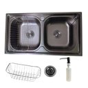 Ver imagem 2 de Cuba Dupla Gourmet Cozinha Aço Inox 304 Preta 78x43cm