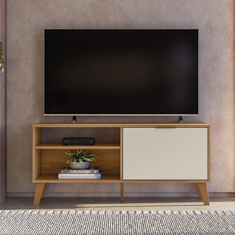 Rack para TV até 50 Polegadas 120cm 1 Porta Madri Marrom