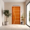Ver imagem 2 de Folha de Porta em Madeira Frisada 7 210x80 Gitale Portas: Mogno/ 210x80cm