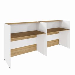 Balcões para Atendimento Recepção Escritório 180 Cm F5 Cor:macadâmia com Branco - 4