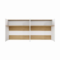 Balcões para Atendimento Recepção Escritório 180 Cm F5 Cor:macadâmia com Branco - 6