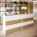 Ver imagem 1 de Balcões para Atendimento Recepção Escritório 180 Cm F5 Cor:macadâmia com Branco