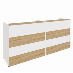 Balcões para Atendimento Recepção Escritório 180 Cm F5 Cor:macadâmia com Branco - 2