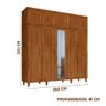 Guarda-roupa de Madeira com Espelho e 10 Portas - Imbuia - 4
