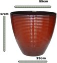 Ver imagem 2 de Vaso de Planta Grande Decorativo para Sala Auto Brilho 47cm (liso/terracota)