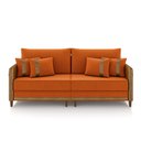 Ver imagem 2 de Sofá Montecarlo 3 Lugares 252cm Veludo/pu Terracota/caraml