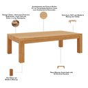 Ver imagem 5 de Mesa de Centro Retangular para Sala Living Madeira Maciça Dunia F06 Rústico Claro - Lyam Decor