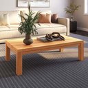 Ver imagem 3 de Mesa de Centro Retangular para Sala Living Madeira Maciça Dunia F06 Rústico Claro - Lyam Decor
