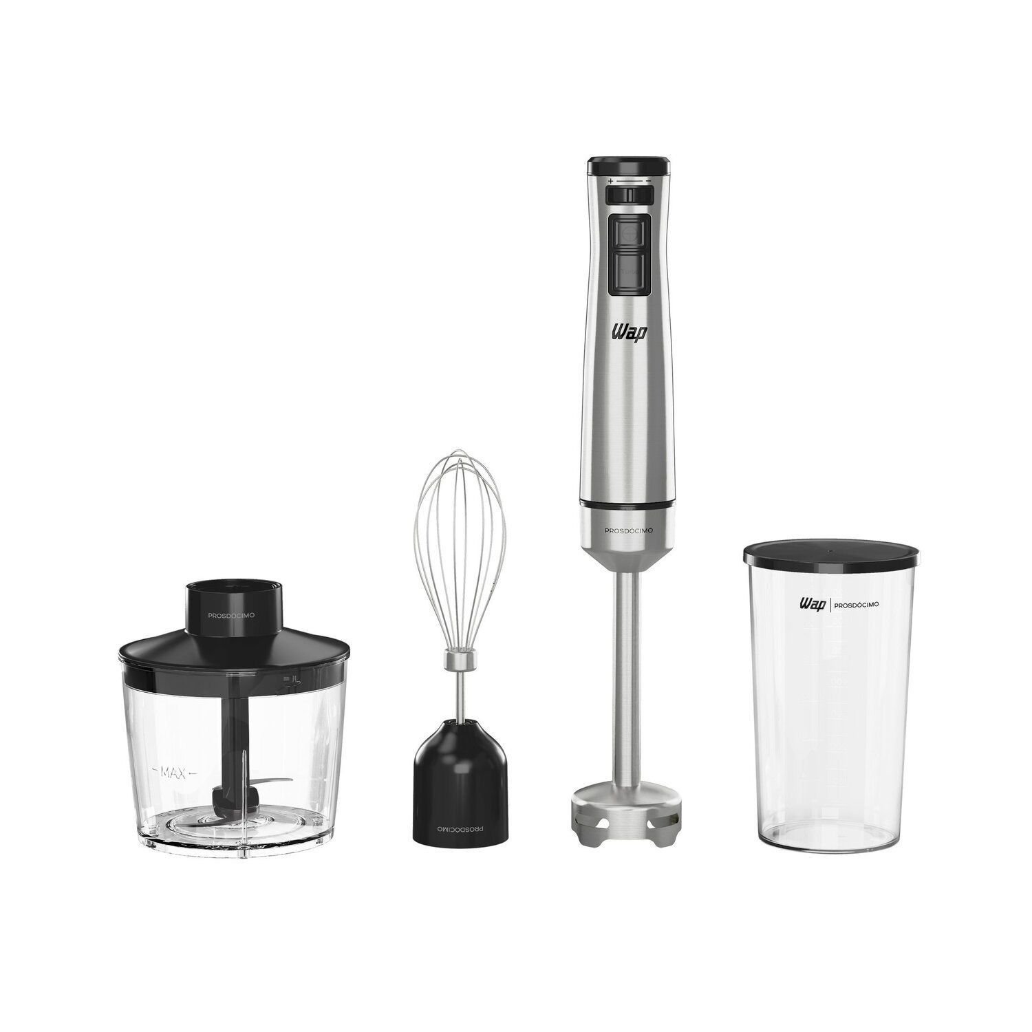 Mixer Elétrico Wap Wm1 3 em 1 com Processador, Miniprocessador e Batedor de Clara