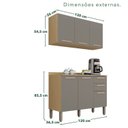 Ver imagem 3 de Cozinha Compacta Modulada 2 Peças 6 Portas 2 Gavetas Bella Cinza/Jequitibá/Granizo