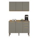 Ver imagem 2 de Cozinha Compacta Modulada 2 Peças 6 Portas 2 Gavetas Bella Cinza/Jequitibá/Granizo