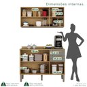 Ver imagem 4 de Cozinha Compacta Modulada 2 Peças 6 Portas 2 Gavetas Bella Cinza/Jequitibá/Granizo
