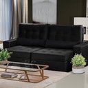 Ver imagem 1 de Sofá Curitiba Modular 5 Lugares 2.50 Mt Retrátil e Reclinável Yescasa Preto