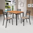 Ver imagem 1 de Conjunto Jade Flex 110cm Tampo Laminado com 4 Cadeiras Bege/Preto Fosco/Freijo