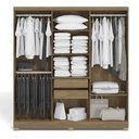 Ver imagem 3 de Guarda Roupa Casal 6 Portas 2 Gavetas Internas E530 Kappesberg - Nogueira