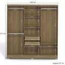 Ver imagem 4 de Guarda Roupa Casal 6 Portas 2 Gavetas Internas E530 Kappesberg - Nogueira