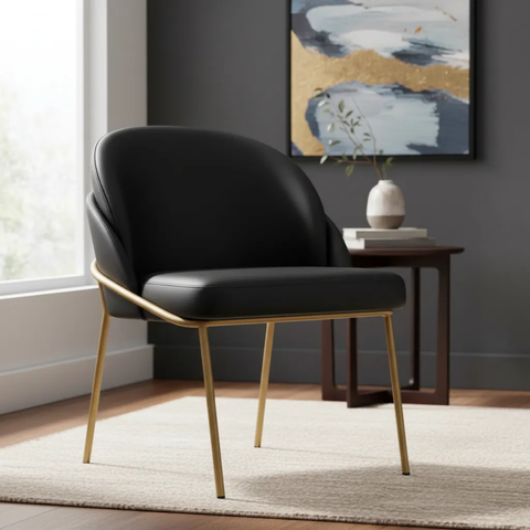 Cadeira Poltrona Decorativa Nuvem Premium Orgânico:courino Sintético Preto