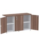 Ver imagem 2 de Armário Baixo Credenza PE25 Pandin 121,50 cm (largura) em MDP Cor Walnut e Branco com Três Portas