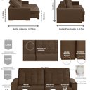 Ver imagem 3 de Sofá Curitiba Modular 5 Lugares 2.50 Mt Retrátil e Reclinável Yescasa Marrom