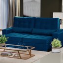 Ver imagem 1 de Sofá Curitiba Modular 5 Lugares 2.50 Mt Retrátil e Reclinável Yescasa Azul