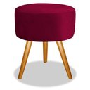 Ver imagem 1 de Puff Decorativo Redondo 40 cm Dóris Pé Palito Suede - Bordô