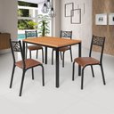 Ver imagem 1 de Conjunto Jade Flex 110cm Tampo Laminado com 4 Cadeiras Marrom/Preto Fosco/Caramelo/Freijo